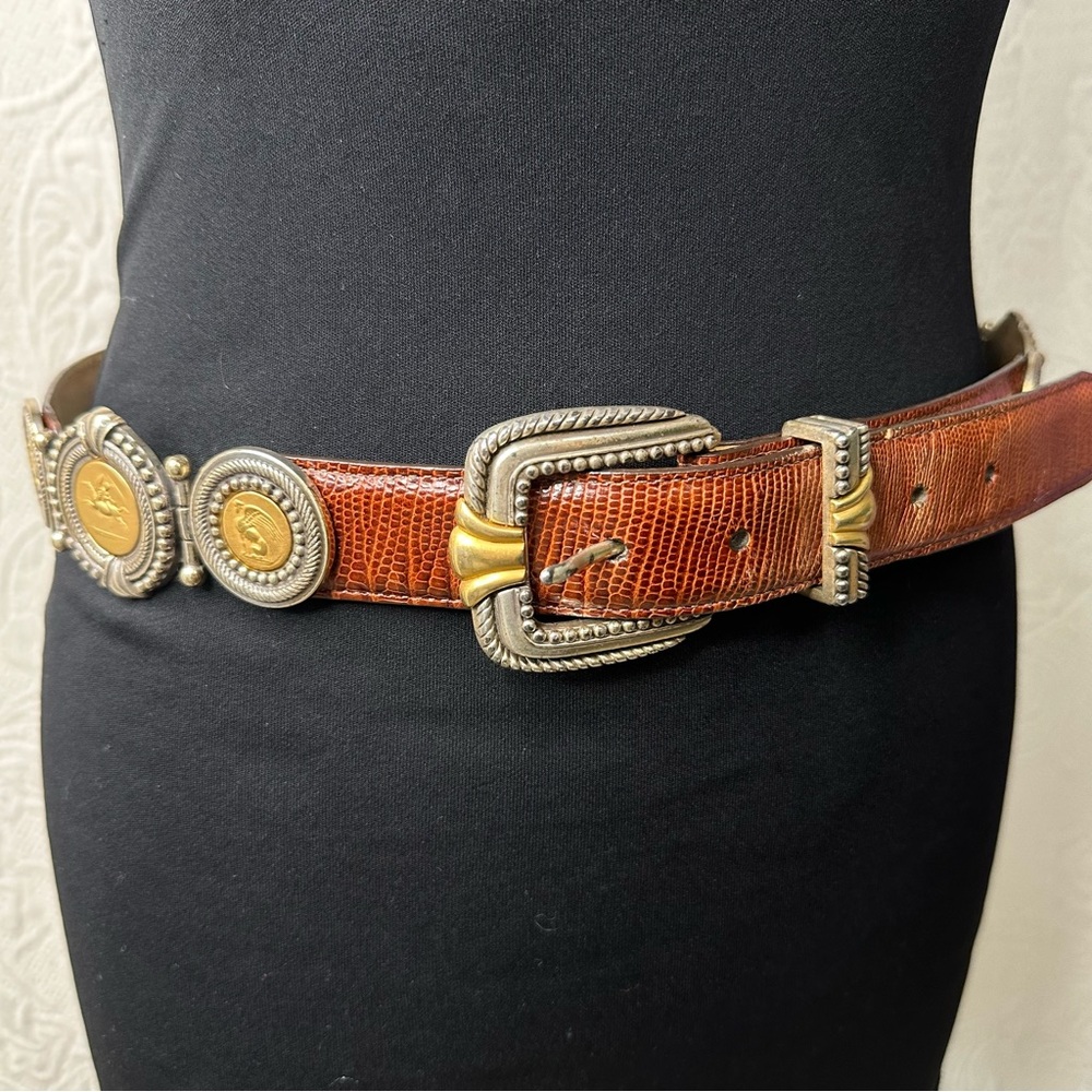 Brighton Museum Collection Snakeprint Leather Belt